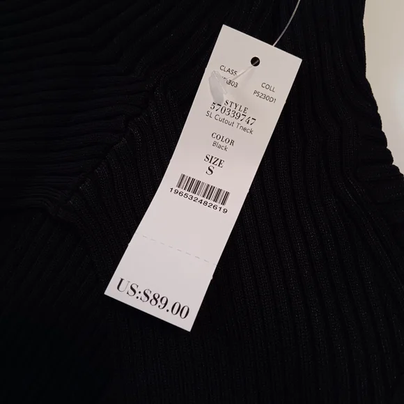 WHBM Cutout Sleeveless Mock Neck Top Black Small NWT - Picture 4 of 6